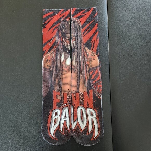 4/$25 WWE Finn Balor Demon Graphic Crew Socks - Picture 1 of 6
